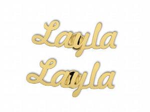 Custom Name Initials Stud Earrings | Stainless Steel Cursive Font