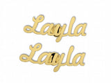 Custom Name Initials Stud Earrings | Stainless Steel Cursive Font