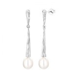 925 Sterling Silver Water Drop Pearl Tassel Stud Earrings