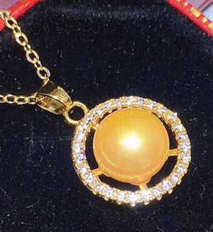 9mm Freshwater Pearl Pendant Necklace Female Summer Fashionable