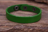G88 Green Leather Bracelet Cuff Unisex