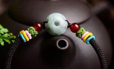 Emerald & Golfer's Hand-knit Bracelet Agate Beads Ethnic Style