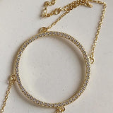 925 Silver Zircon Link Chain Bracelet Fine Jewelry