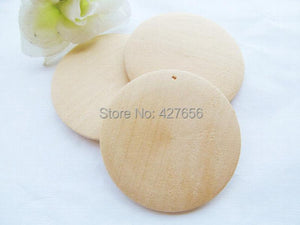 50pcs 50mm Unfinished Round Wood Discs Pendant Charm for DIY Jewelry Making