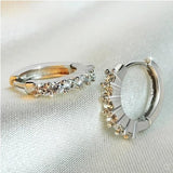 925 Silver CZ Round Pendant Hoop Earrings