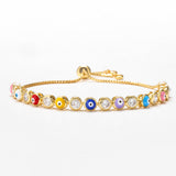 HECHENG Colorful Eyes Tennis Bracelet Lucky Eyes Bracelet for Women Girls