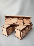 Wooden Jewelry Box, 4-Drawer Organizer, Beads Storage Container