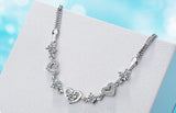 Sweet Style Crystal Women Bracelet 925 Sterling Silver Bangle