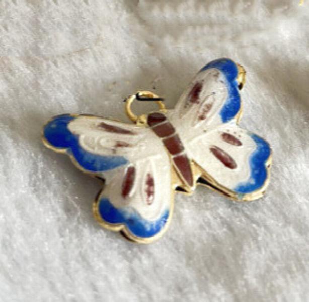 Enamel Butterfly Pendant Beads DIY Necklace Making Charms Copper Jewelry