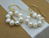 Freshwater Small Round Pearl Dangle Earrings Wedding Bridal Women Jewelry