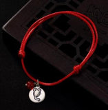Chinese Zodiac Bracelet Red String Bangle 925 Silver Lucky Constellation Gift