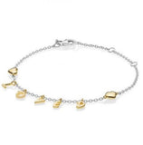 925 Silver Bow Ball Clasp Bracelet Bangle Women Charm Jewelry