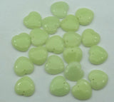 Glow in the Dark Quartz Crystal Moonstone Heart Pendant 24pc