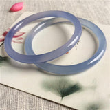 Zheru Jewelry Natural Agate Chalcedony 54-64mm Light Bracelet