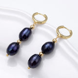 Boho Pearl Hoop Earrings Geometric Tassel Drop Jewelry for Women