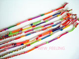 100PCS Mixed Lucky Threaded Rope Cord Tassel Wrist Bracelets