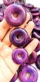 2pcs Sugilite Purple Violet Jadeite Jade Donut Beads 30mm 35mm 40mm