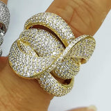 Cubic Zircon Stone Women's Ring Micro Paved Jewelry