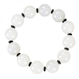 Natural Hetian Jade Round Bead Bracelet for Men and Women