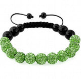 10mm Multicolor Micro Pave Disco Bead Bracelet Crystal
