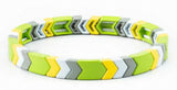 Rainbow Enamel Tile Beaded Bracelet for Women