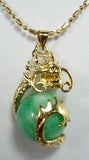 Chinese Dragon Pendant Jewelry 12mm Light Green