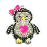 10pcs/lot Cute Owl Rhinestone Pendants for Jewelry Making