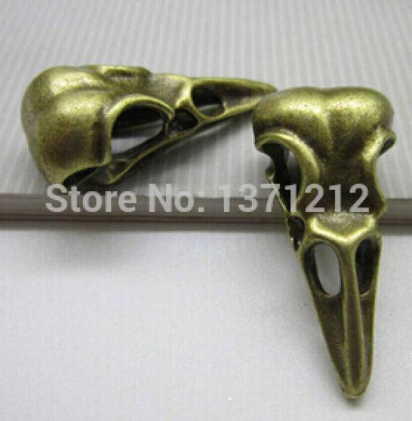 30PCS Crow Skull Charm Pendant for Bracelets Necklaces