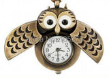 DIY Owl Pocket Watch Necklace Pendant 26x40mm