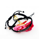 USPS Engraving Braided String Bracelets for Couples Women Men