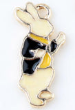 100Pcs 10*20Mm Enamel Alloy Mr Rabbit Alice Charms Pendant