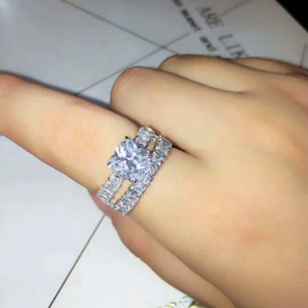 Purple Cubic Zircon Women Ring Bridal Wedding Party Rings
