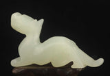 Old Natural Jade Hand Carved Dragon Pendant Statue