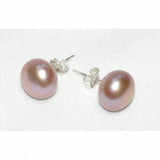 Pink Freshwater Pearl Earrings S925 Sterling Silver Stud