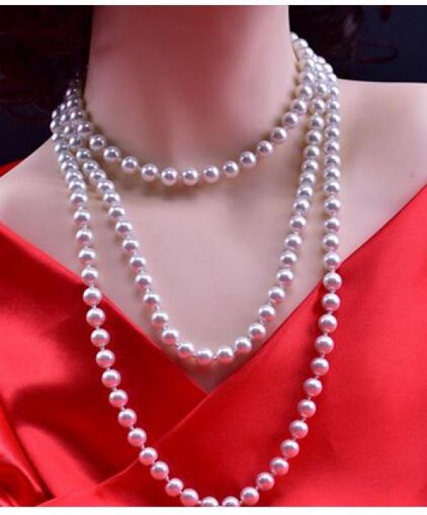 Pearl Necklace Women's Multi-Layer Long Sweater Chain