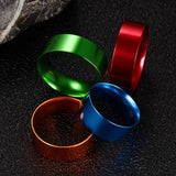 POYA 8mm Tungsten Carbide Ring Mens Beveled Edges Wedding Band