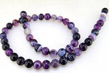 Purple View Agate Gemstone Full Strand 15in Round Agates Jewelry