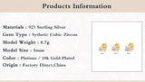 925 Silver Round Rhinestone Stud Earrings 3PCs