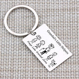 Family Love Key Chain with Pet Portrait Engraved - Gift for Grandparents