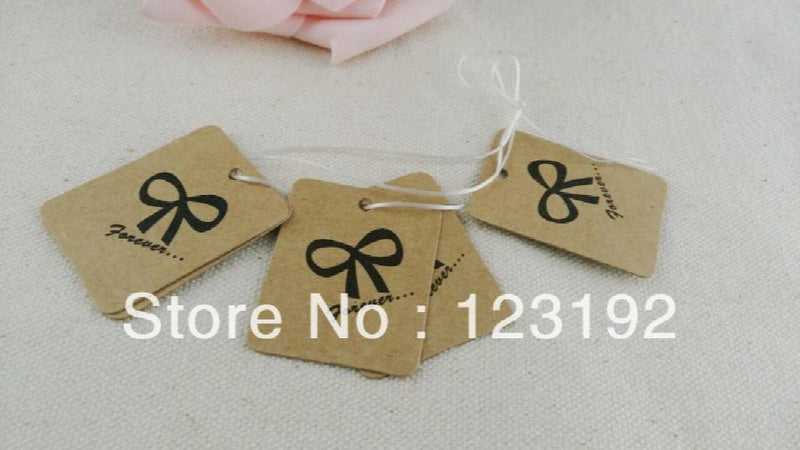 Sole Brown with bowknot pattern 200pcs/lot TAG Paper Label Packaging Labels