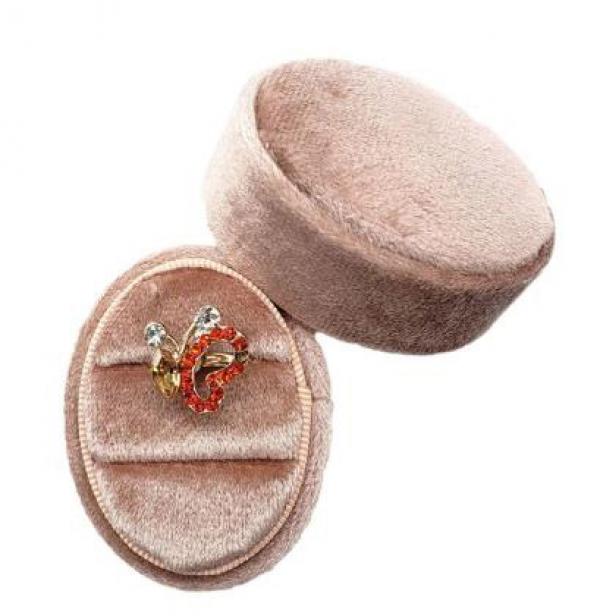 Vintage Velvet Ring Box for Double Rings Jewelry Storage