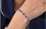 925 Silver Bracelet Sapphire Women Wedding Jewelry Gift
