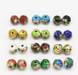 12mm Multicolor Cloisonne Thread Round Beads DIY Enamel Wire Inlay Loose Beads