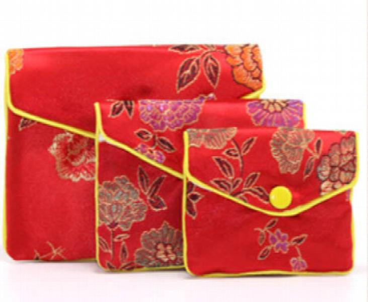 12PCS Jewelry Gift Bags Pouches Nylon Red Champagne Pink Purple