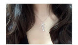 925 Silver Snake Necklace Pendant Zircon Jewelry for Women
