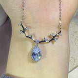 Heart Shape Diamond Pendant Necklace for Women Anniversary Party