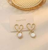 Heart Coin Pearl Earrings Real Freshwater Pearls Silver Fine Jewelry