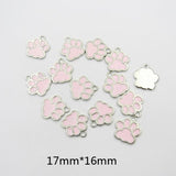 30pcs/bag Enamel Dog Paw Charm Pendant DIY Jewelry Making