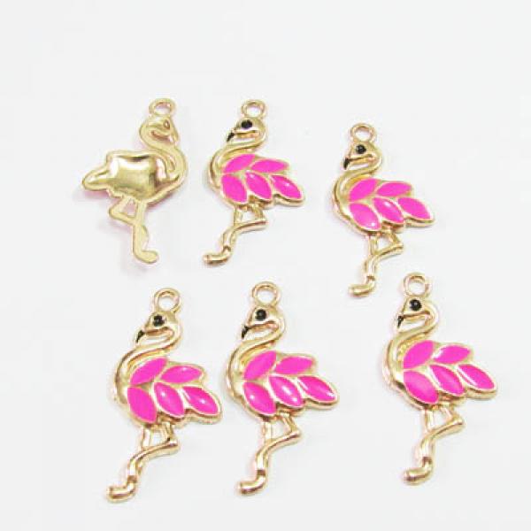 30pcs Flamingo Charms for Jewelry Making DIY