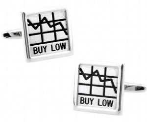 Men's Equity Market Cufflinks - Buy Low & Sell High - Gift For Men